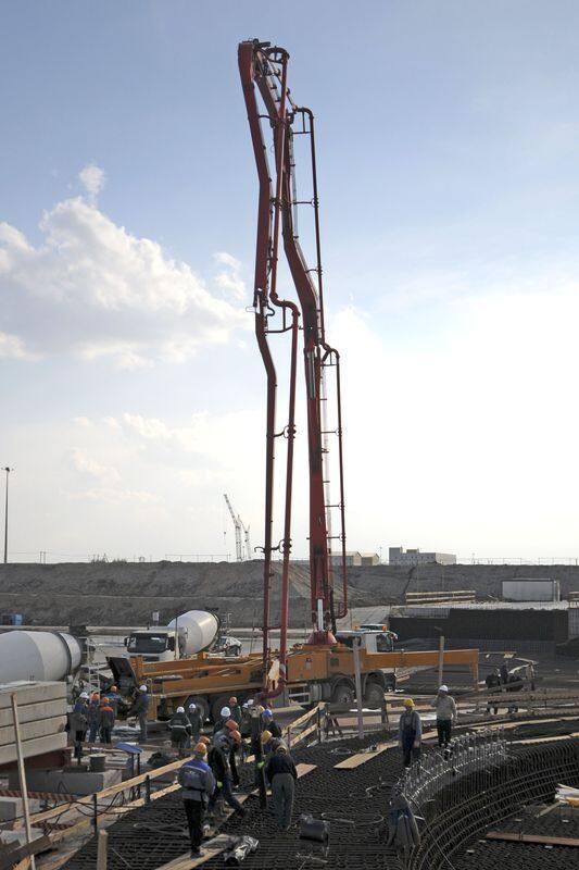 Балтийская АЭС. Бетонирование фундамента