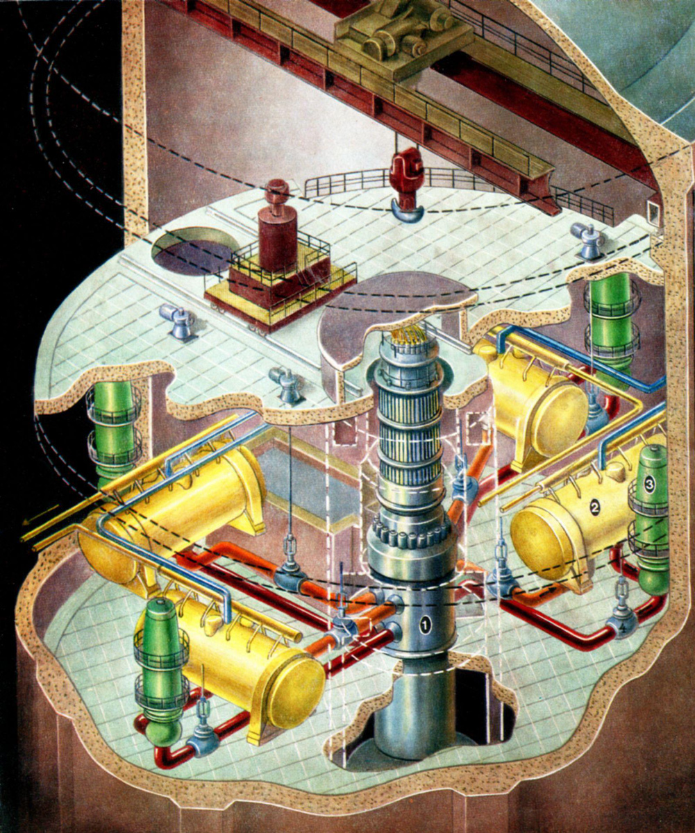 Схема петель первого и второго контуров реактора ВВЭР-1000