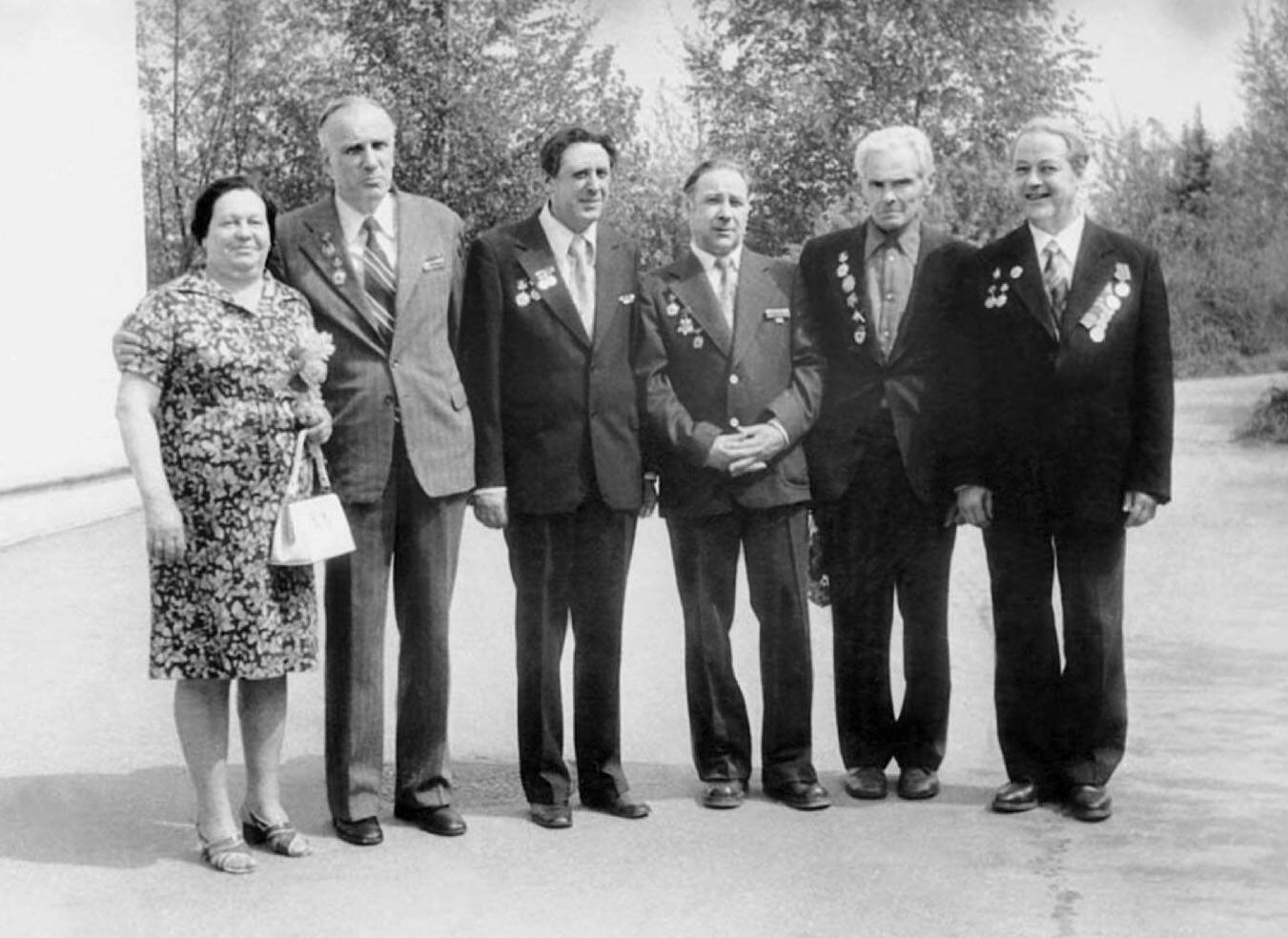 Л.А. Алехин на встрече ветеранов в Москве. 1980-е годы