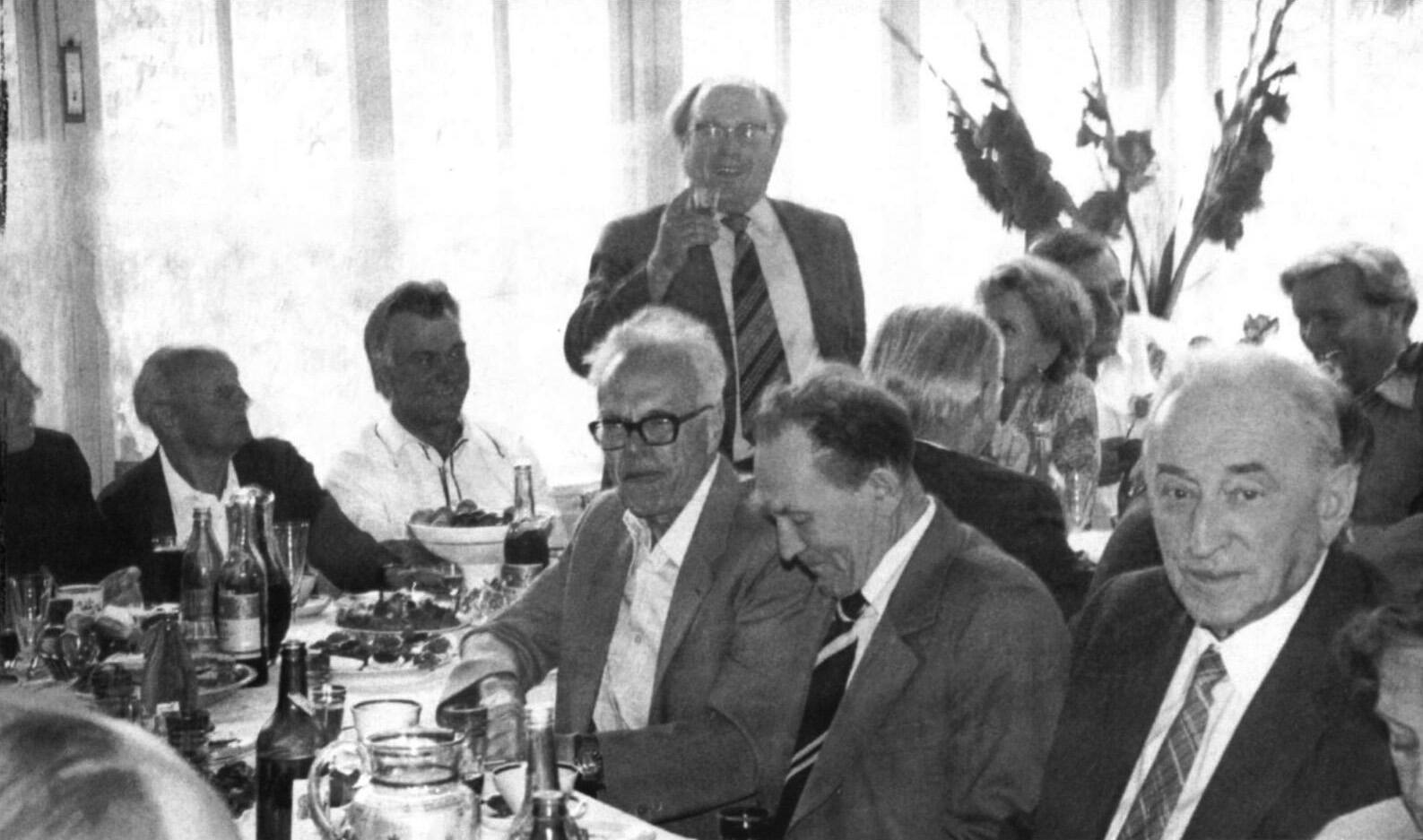 На переднем плане (справа налево) А.С. Займовский. А.Г. Самойлов, Н.И. Иванов. 1982