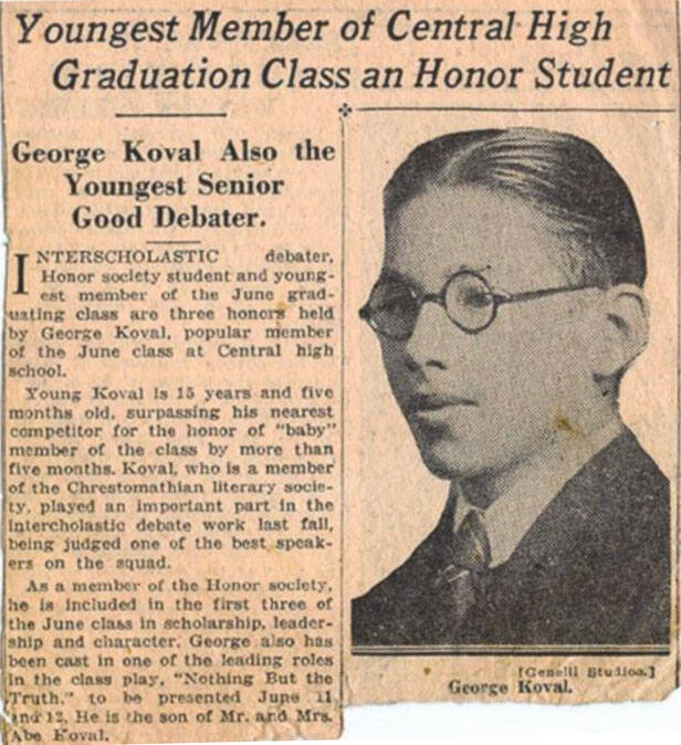 Жорж Коваль - самый молодой выпускник школы. 1929 г.